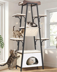 VERSASKY 74-inch cat tree base view highlighting a sturdy foundation for large cats