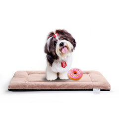 Verzey dog bed crate pad with soft faux fur surface for cozy naps.