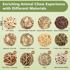 VESPRO Textured chew ball variety encourages exploration and nibbling for small animals.