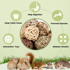 VESPRO Timothy Grass + Seaweed Ball supports digestion and dental wear in small pets.