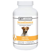 Vet Classics bladder support bottle pour shows canine urinary supplement chews for daily use.