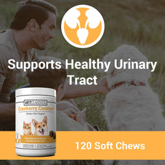 Close-up of Vet Classics Cranberry Comfort soft chews with chewy texture.