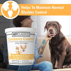 Vet Classics Cranberry Comfort soft chews for dogs and cats supporting urinary health