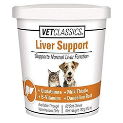Milk thistle ingredient detail highlights Vet Classics Liver Support herbal liver care.