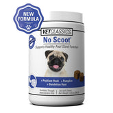 Vet Classics No Scoot bottle front showing anal gland support and dog-friendly design