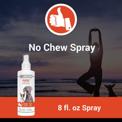Vet Classics Yuck No-Chew spray on furniture to discourage gnawing.