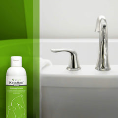 Foamy lather from Vet One dog allergy shampoo during bath