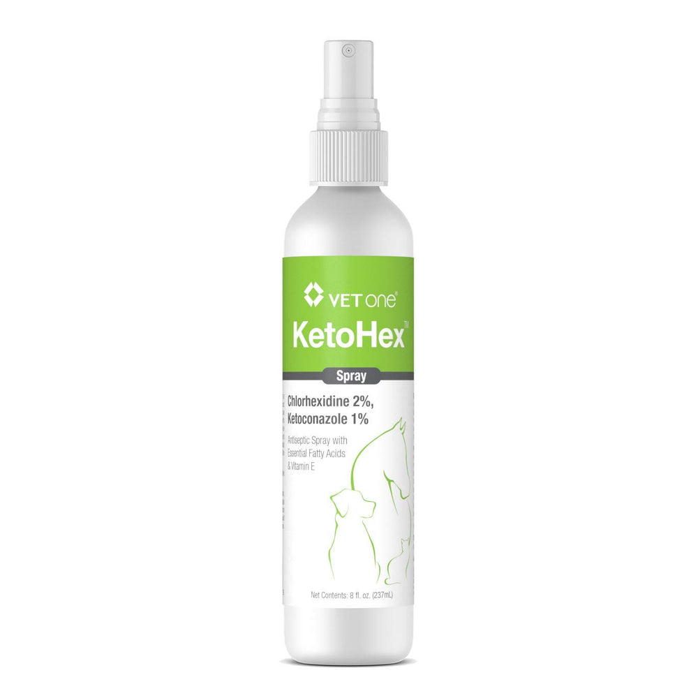 Vet One Ketohex Spray bottle ready for convenient pet use.