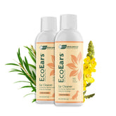 Vet Organics EcoEars bottle pour demonstrates gentle, natural ear cleaning action.