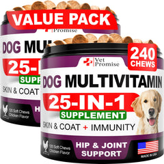 Vet Promise dog multivitamin jar front for all ages and sizes