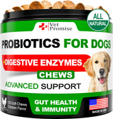 Vet Promise dog probiotics chews bottle shows convenient daily gut support