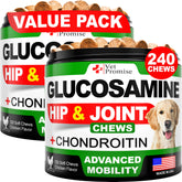 Vet Promise Glucosamine for Dogs chews bottle promotes joint mobility