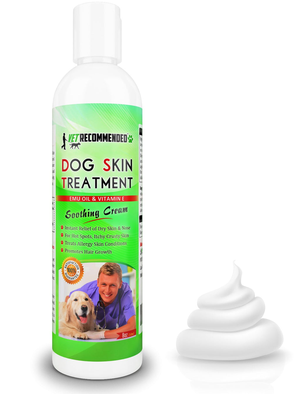 Vet Recommended dog dry skin cream jar for soothing irritated skin and coat care