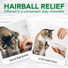 Close-up of Vet's Best Hairball Relief tablets; easy administration for daily care.