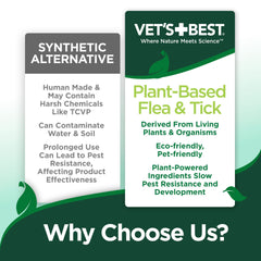 Vet's Best plant-based formula with peppermint and clove oils provides natural pest relief.