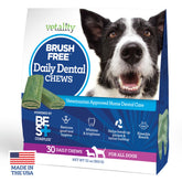 Vetality packaging shows trusted US-made quality for daily dog dental care.