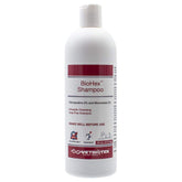 VetBioTek BioHex shampoo bottle front view showing antibacterial and antifungal action.