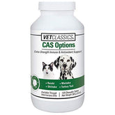 Vet Classics CAS Options Extra Strength Immune Support bottle with chewable tablets for pets' daily immune care.