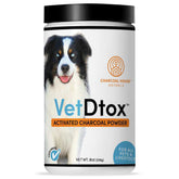 VetDtox Activated Charcoal Powder bottle, a versatile digestive aid for many species.
