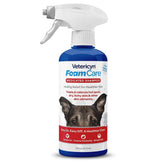 Vetericyn FoamCare medicated pet shampoo bottle for gentle cleansing.