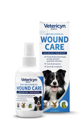 Vetericyn Plus Dog Wound Care Spray bottle delivers safe wound cleaning with a pH-balanced formula.