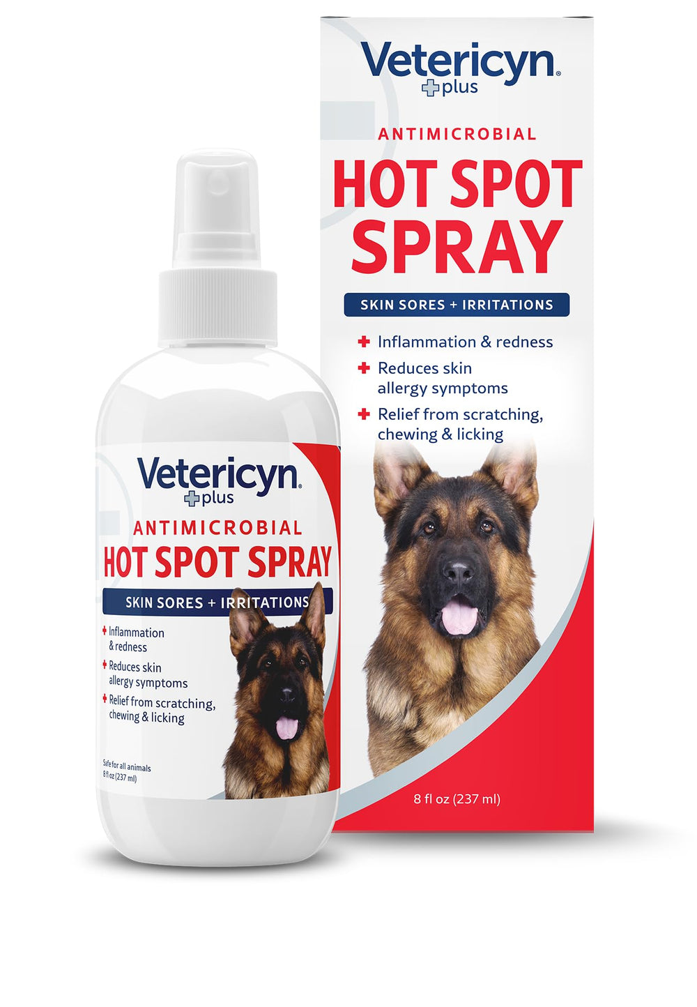 Vetericyn Plus Hot Spot Spray bottle for dogs soothing irritated skin.