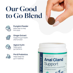 Close-up of Veterinary Formula Anal Gland Support chews reveals soft texture and pork flavor.