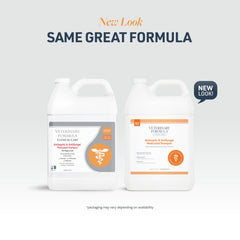Dog bath with Veterinary Formula Clinical Care for gentle cleansing