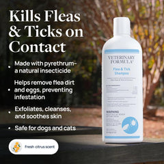 Veterinary Formula flea tick shampoo lather for thorough cleansing and relief during baths