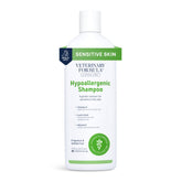 Veterinary Formula hypoallergenic shampoo bottle pour shows fragrance-free cleansing for sensitive pets