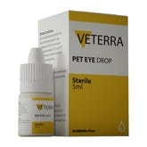Veterra Pet Eye Drops 5ml bottle for convenient at home eye care.