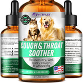 Vetflix Cough Relief bottle front promotes calm comfort for pets