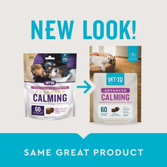 VetIQ Advanced Calming chews soft texture close-up highlighting easy-to-chew soothing treats