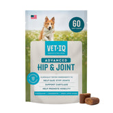 VETIQ Advanced Hip & Joint chews bottle-front showing chicken flavor and potential daily mobility support.