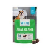 VetIQ Anal Gland Soft Chews bottle on shelf, supporting your dog’s digestion and comfort.
