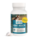 VetIQ hip and joint health dog tablets in a bottle support mobility.
