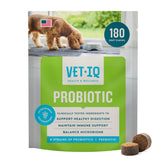 VetIQ probiotic dog bottle pour supports easy daily gut health routine.