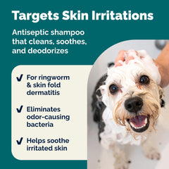 Application on irritated skin demonstrates vet-strength formula.