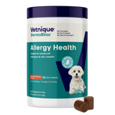 Vetnique DermaBliss dog allergy chews bottle for seasonal itch relief
