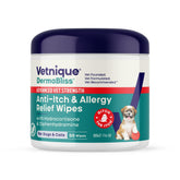 Vetnique Dermabliss wipes packaging showing medicated care for itchy skin