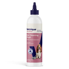 Vetnique Oticbliss ear cleaner bottle shown for gentle odor control and cleaning.