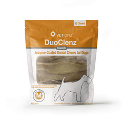 Vet One DuoClenz chews for medium dogs with a textured surface aiding cleaning.