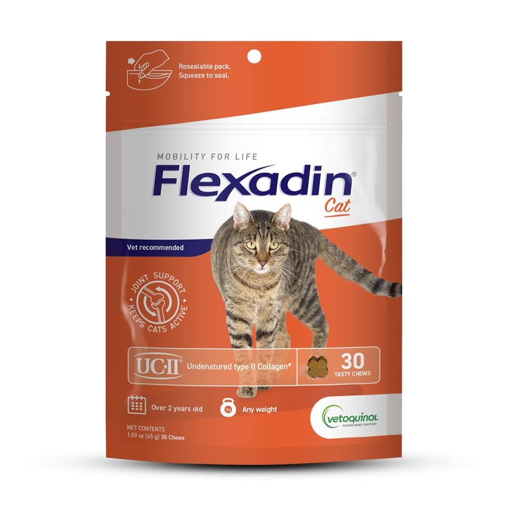 Vetoquinol Flexadin beef-flavor cat chew supports daily joint comfort and mobility