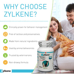 Dog eats Zylkene-enhanced meal for calmness during routine
