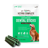 VetPro Complete Advanced Dental Sticks packaging highlights a convenient 15-stick box for daily dental care.