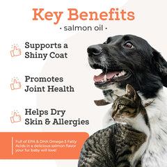 VetPro Complete salmon oil being poured over pet food for easy dosing