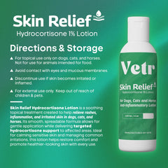 Vetr Skin Relief application hot spots demonstrates targeted relief for irritated areas.