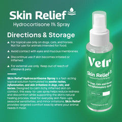 Vetr Skin Relief 4 oz bottle ready for pet skin care.