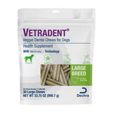 Vetradent Veggie Dental Chews for Large Dogs pack may promote fresher breath.
