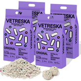 VETRESKA tofu cat litter full product image shows strong clumps for easy scooping.